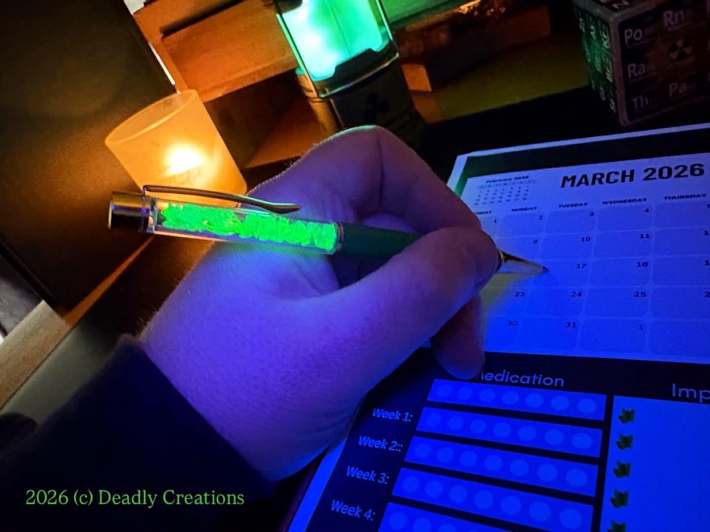 Glowing Uranium Glass Shard Pen
